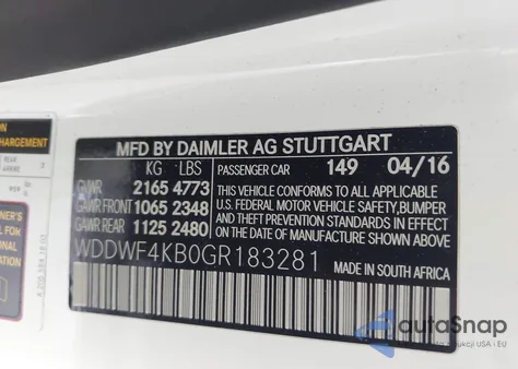 2016 Mercedes-Benz C 300 4Matic from USA, damaged, VIN WDDWF4KB0GR183281